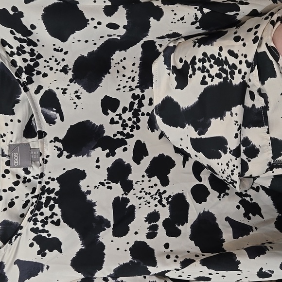 ASOS Animal PRINT MAXI DRESS Plus 14 TALL WOMENS BLACK OFF WHITE - Picture 3 of 9